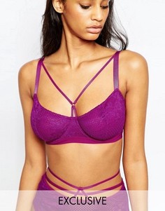 Бюстгальтер из сеточки и кружева на косточках ASOS FULLER BUST Patsy - Фиолетовый