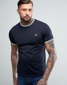 Темно-синяя футболка Fred Perry - Темно-синий