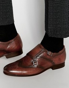 Кожаные монки Hudson London Castleton - Коричневый