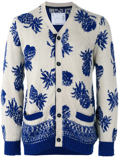 pineapple print cardigan Sacai