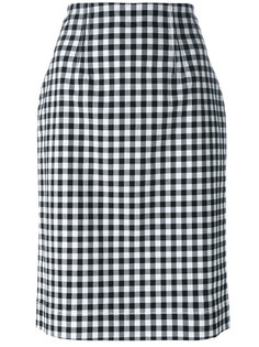 gingham check pencil skirt Blumarine