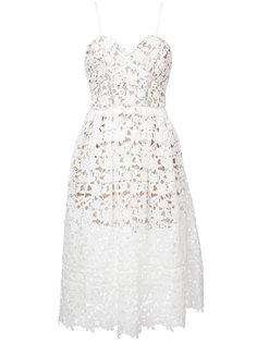 floral laser-cut flared dress Self-Portrait