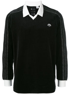 велюровая рубашка-поло с логотипом Adidas Originals By Alexander Wang