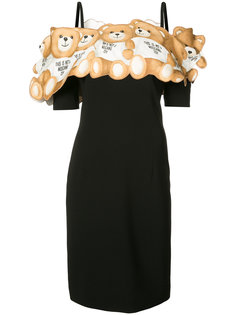 платье со спущенными рукавами Teddy Moschino