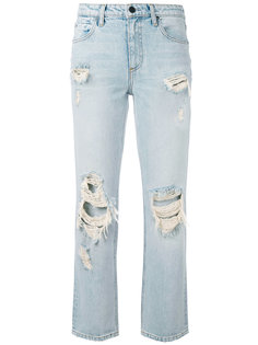 прямые джинсы с рваными деталями Alexander Wang