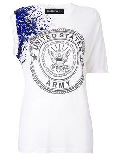 asymmetric embellished T-shirt Filles A Papa