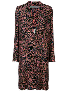leopard print midi coat Raquel Allegra