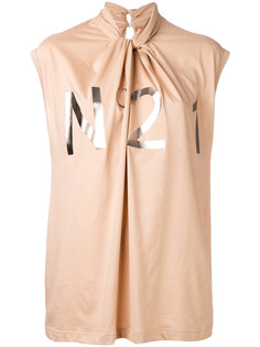 драпированная блузка с логотипом металлик Nº21