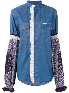 printed sleeve denim shirt Forte Couture