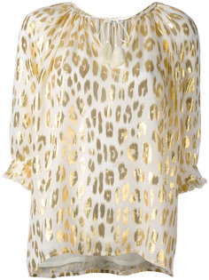 metallic animal print blouse Manoush