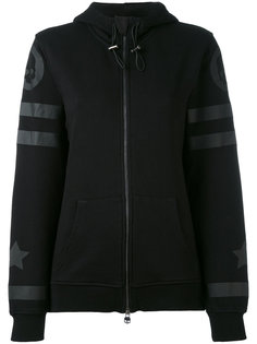 striped details zipped hoodie Hydrogen