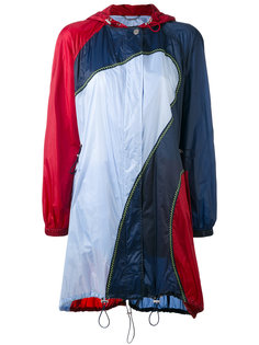 colourblock hooded coat Versace