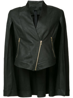 diagonal zip leather cape Gareth Pugh