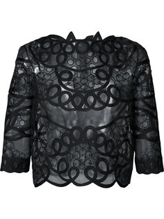 allover corded embroidered crop top Carolina Herrera