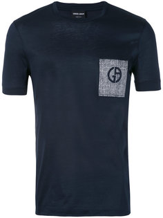 футболка с логотипом на накладном кармане Giorgio Armani