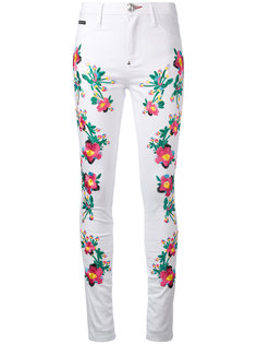 брюки с цветочной отделкой Philipp Plein