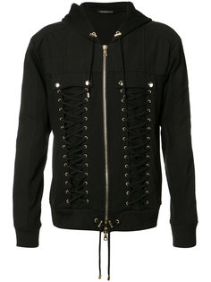 lace-up zipped hoodie Balmain