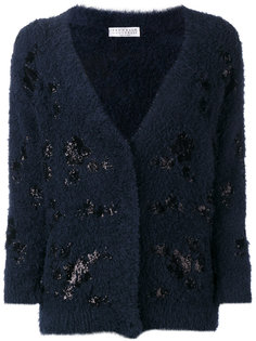 кардиган с блестящими заплатками Brunello Cucinelli