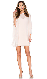 Fitted ponte dress with sheer overlay - Halston Heritage