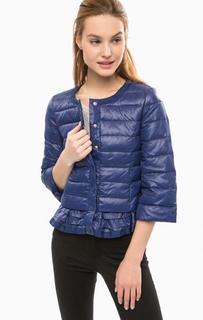 Тонкий синий пуховик на кнопках Silvian Heach