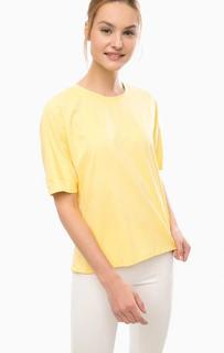 Желтая хлопковая футболка Silvian Heach