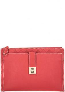 Клатч красного цвета на молнии Trussardi Jeans