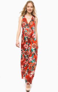 Длинное атласное платье с цветочным принтом Gaudi