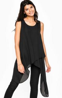 Черный топ асимметричного кроя Glamorous
