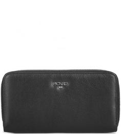 Черный кожаный кошелек на молнии Picard