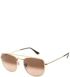 Очки с металлической оправой золотистого цвета Ray Ban