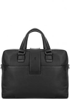 Черная кожаная сумка с плечевым ремнем Piquadro