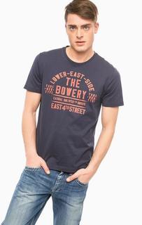 Синяя футболка с контрастным принтом S.Oliver