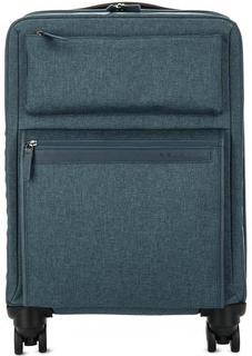 Текстильный чемодан на колесах синего цвета Piquadro