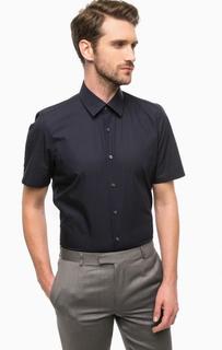 Темно-синяя хлопковая рубашка с короткими рукавами Strellson
