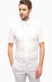 Белая хлопковая рубашка с короткими рукавами Strellson