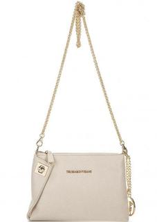 Маленькая сумка на молнии бежевого цвета Trussardi Jeans