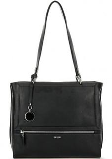 Черная кожаная сумка на молнии Picard