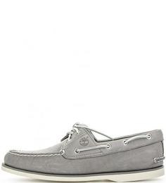 Серые кожаные топсайдеры Timberland