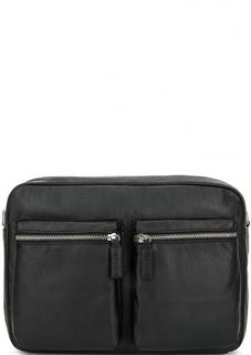 Черная кожаная сумка на молнии Picard