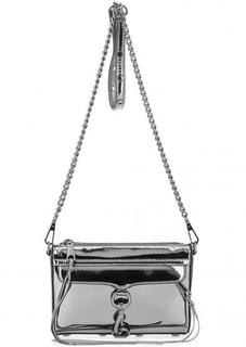Маленькая серебристая сумка на молнии Rebecca Minkoff