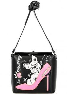 Черная сумка с принтом через плечо Braccialini