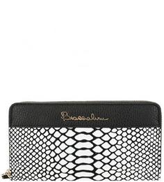 Кожаный кошелек на молнии с выделкой под рептилию Braccialini