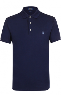 Хлопковое приталенное поло с короткими рукавами Polo Ralph Lauren
