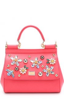 Сумка Sicily small с отделкой кристаллами Dolce &amp; Gabbana