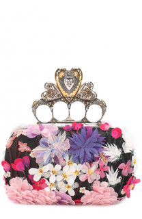 Клатч Heart Box с аппликацией и кристаллами Alexander McQueen