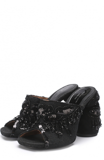 Кружевные мюли с вышивкой бисером Dries Van Noten