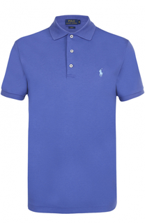 Хлопковое приталенное поло с короткими рукавами Polo Ralph Lauren