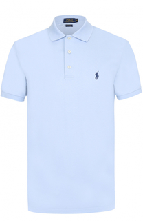 Хлопковое приталенное поло с короткими рукавами Polo Ralph Lauren