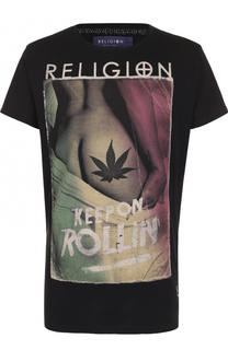Хлопковая футболка с принтом Religion