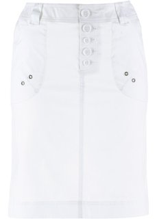 Юбка стретч для базового гардероба (белый) Bonprix